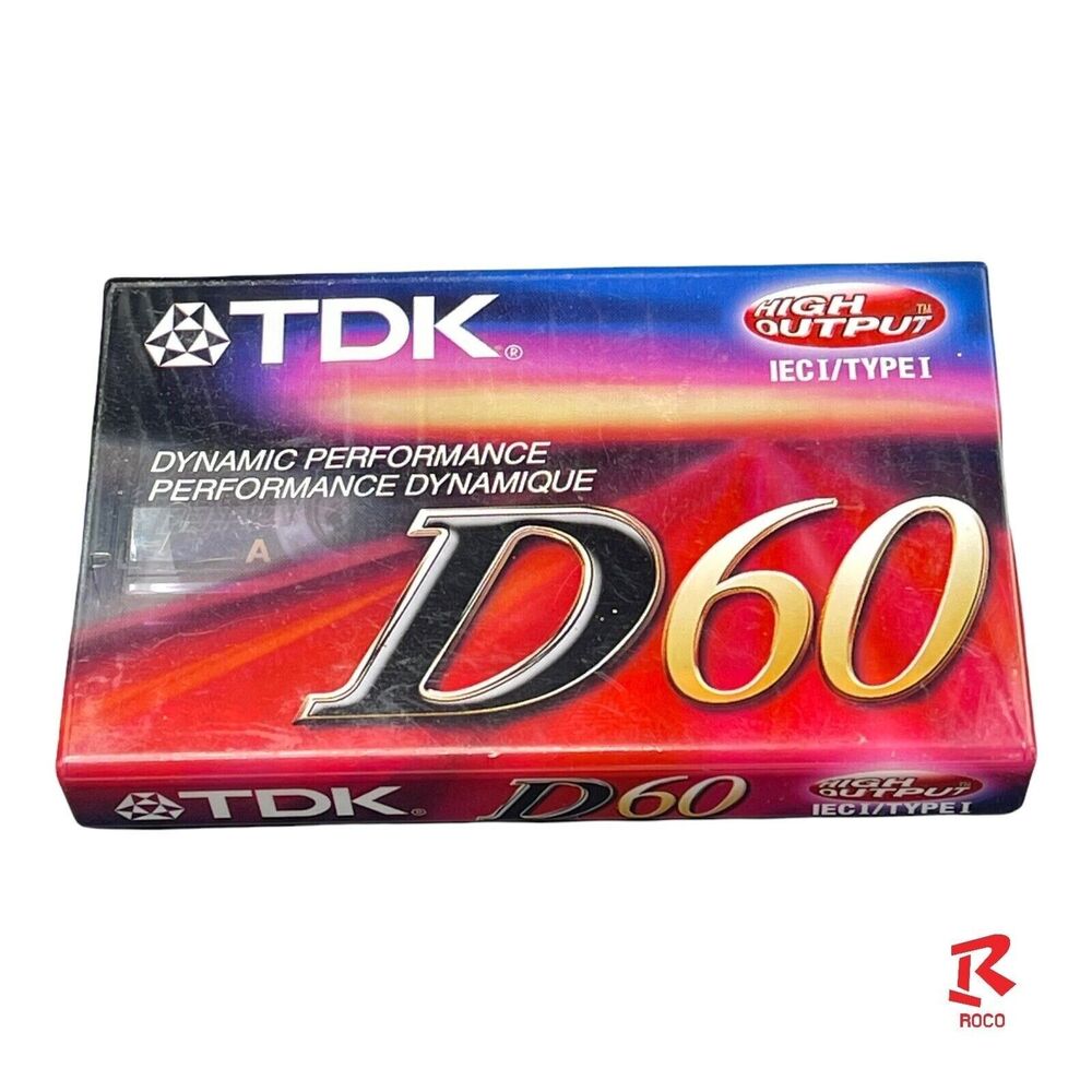 TDK D60 High Output Blank Audio Cassette Tapes IECI/Type I New Sealed